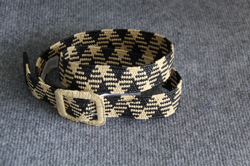 Flecht gürtel schwarz - flecht, beige